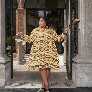 PLUS size button shirt dress